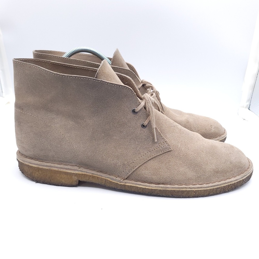 Clarks Originals Desert Chukka Boots Mens Sz 12 Taupe Suede Leather 261100547110